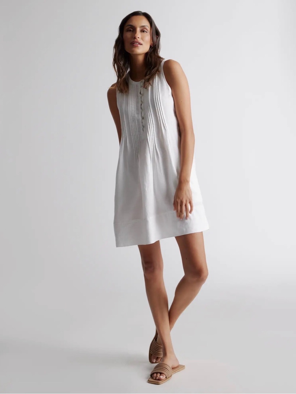 Quince 100% European Linen Sleeveless Swing Dress, small, excellent condition
